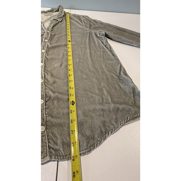 CP Shades + Garnet Hill Romy Velvet Silk Button Down Shirt Sz L Holiday USA $378 - Picture 9 of 11